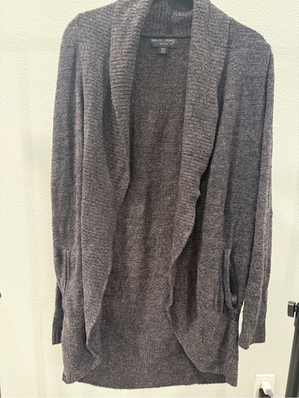 Barefoot Dreams CozyChic Lite Circle Cardigan Sweater Women's Size XS/S Carbon - Picture 3 of 9